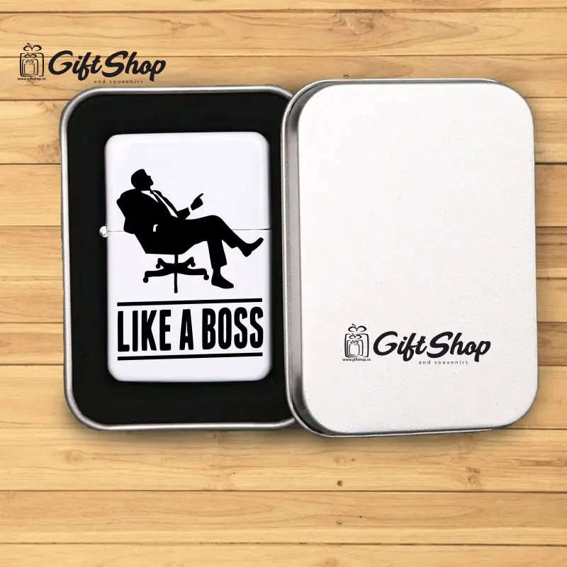 Like a boss, bricheta metalica gravata laser cu mesajv
